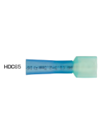 Quikcrimp HDC65 Blue Heatshrink 6.3mm Male Blade Terminal - Fully Insulated 100 Pack