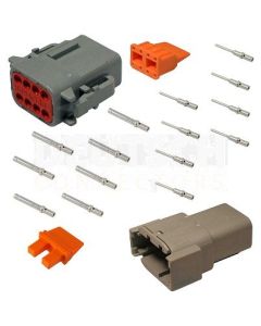 Deutsch DTM8-2 8 Way DTM Series Connector Kit with Purple Band Terminals (10 Pack)