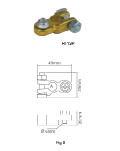 Ionnic RT13N 12mm Bolt Battery Terminal - Negative 