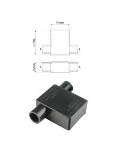 Ionnic SY2915-BLK 17.5mm Cable, Double Cable Entry - Black Battery Terminal Insulator (Pack QTY 1) 