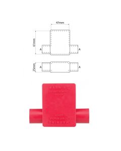 Ionnic SY2915-RED 17.5mm Cable, Double Cable Entry - Red Battery Terminal Insulator (Pack QTY 1) 