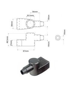 Ionnic SY2990-BLK 30.5mm Battery Terminal Insulator in Black (QTY Pack 1)