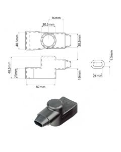 Ionnic SY2995-BLK Battery 30.5mm Terminal Insulator in Black (Pack QTY 1)