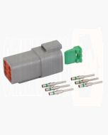 Deutsch DT Series 6 Way Receptacle Connector Kit with Green Band Contacts