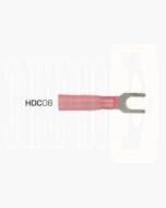 IONNIC HDC08 4mm Red Heatshrink Fork/Spade Terminal (Pack of 100)